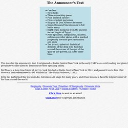 Announcer's Test