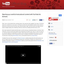 Opening up a world of educational content with YouTube for Schools