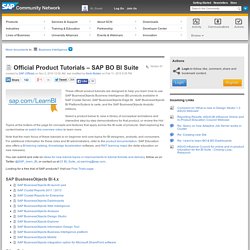 Official Product Tutorials – SAP BI Suite