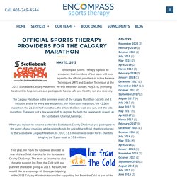 Official Sports Therapy Providers for the Calgary Marathon