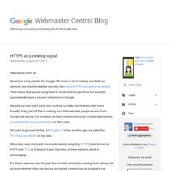HTTPS as a ranking signal