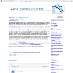 Google's SEO Report Card