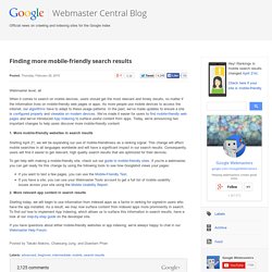 Finding more mobile-friendly search results