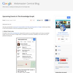 Upcoming Events In The Knowledge Graph