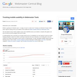 Tracking mobile usability in Webmaster Tools