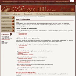 City of Morgan Hill, CA - Official Website - Jobs / Volunteers