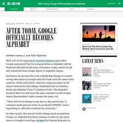 After Today, Google Officially Becomes Alphabet