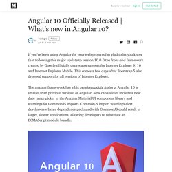 Angular 10 Officially Released