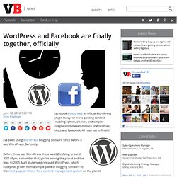 Wordpress and Facebook are finally together, officially