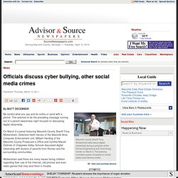 Officials discuss cyber bullying, other social media crimes - News - Source Newspapers