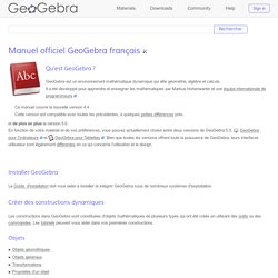 Manuel officiel GeoGebra français