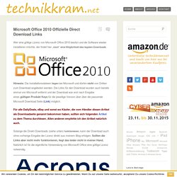 Microsoft Office 2010 Offizielle Direct Download Links