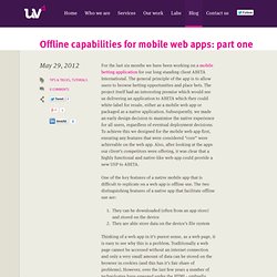 Offline capabilities for mobile web apps