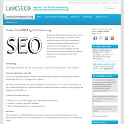 Offpage-Optimierung, Suchmaschinenoptimierung (SEO)