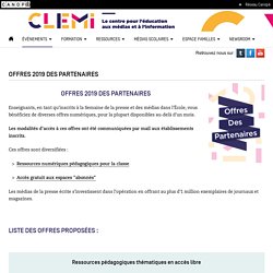 Offres 2019 des partenaires - CLEMI