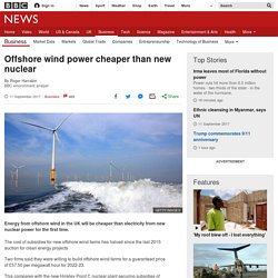 Offshore wind power cheaper than new nuclear
