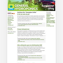 Blog oficial de General Hydroponics Europe (GHE) » Consejos Infos