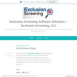 OIG Exclusion Search