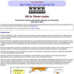 Oil in Timor-Leste (Oilwatch)