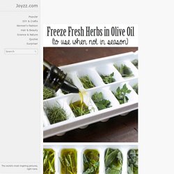 Freeze Fresh Herbs in Olive OilThis brilliant i... - Inspiring picture on Joyzz.com