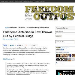 Oklahoma Anti-Sharia Law Thrown Out by a Federal Judge