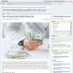 Tips on How to Get a High Paying Job