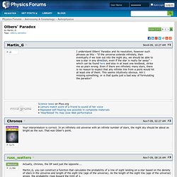Physics Forums: Olbers' Paradox