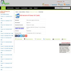 Old Version of iTunes 10.7 (x64) Download