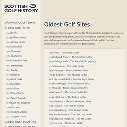 Oldest Golf Sites and Locations
