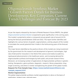 Oligonucleotide Synthesis Market : Growth Factors Detai...