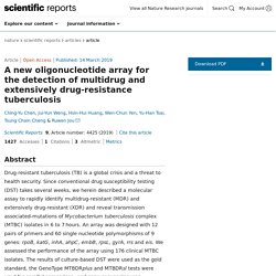Sci Rep. 2019 Mar 14;9(1):4425. A new oligonucleotide array for the detection of multidrug and extensively drug-resistance tuberculosis