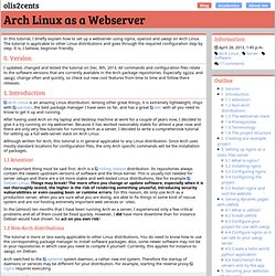 olis2cents - Arch Linux as a Webserver