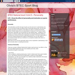 Olivia's BTEC Sport Blog: BTEC National level 3 Unit 5 - Personality