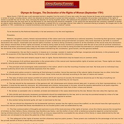 The Declaration Of The Rights Of Women