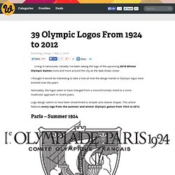 39 Olympic Logos From 1924 to 2012
