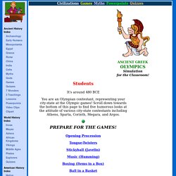 Ancient History Lesson Plans - Ancient Greek Olympics in the Classroom