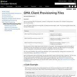 OMA Client Provisioning Files