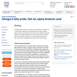 Omega-3 fatty acids, fish oil, alpha-linolenic acid Dosing