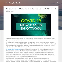 Canada's first cases of the omicron corona virus variant confirmed in Ottawa