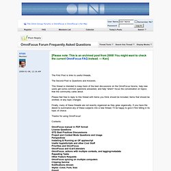 OmniFocus Forum Frequently Asked Questions