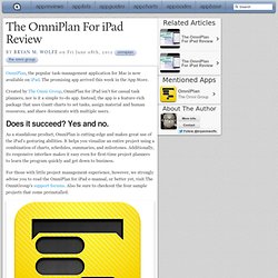 The OmniPlan For iPad Review