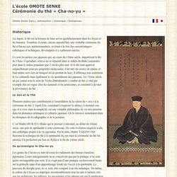 Omote Senke Paris - Historique de la cérémonie du Thé au Japon