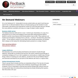 On Demand Webinars - Redback Webinars