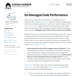 On Managed Code Performance