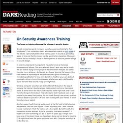 On Security Awareness Training
