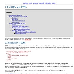On SGML and HTML