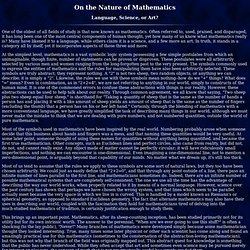 On the Nature of Mathematics
