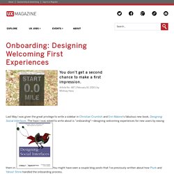 Onboarding: Designing Welcoming First Experiences