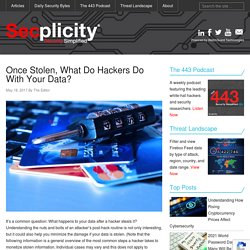 Once Stolen, What Do Hackers Do With Your Data?