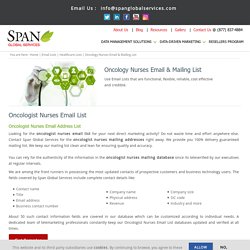 Oncologist Nurses Mailing List Database